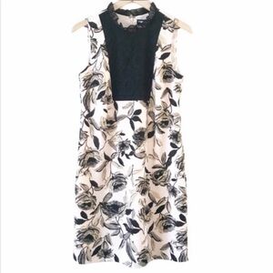 KARL LAGERFELD Floral Lace Bib Dress Dark Florals